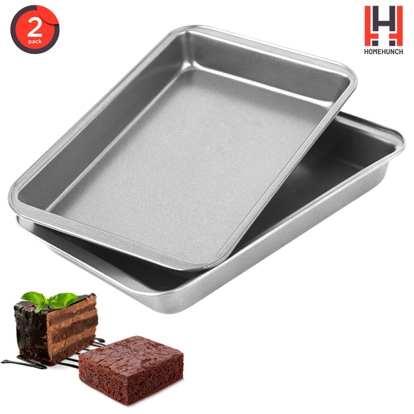HomeHunch 2 Pack Metal Rectangle Cake Baking Pans Mold Nonstick 9inch