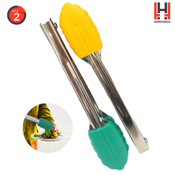 HomeHunch 2 Pack Silicone Tongs Kitchen Tongs Salad Tongs For Cooking