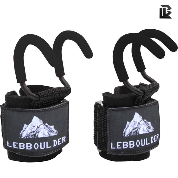 Power Weight Lifting Hooks Gloves with Grips and Straps for Wrist Support