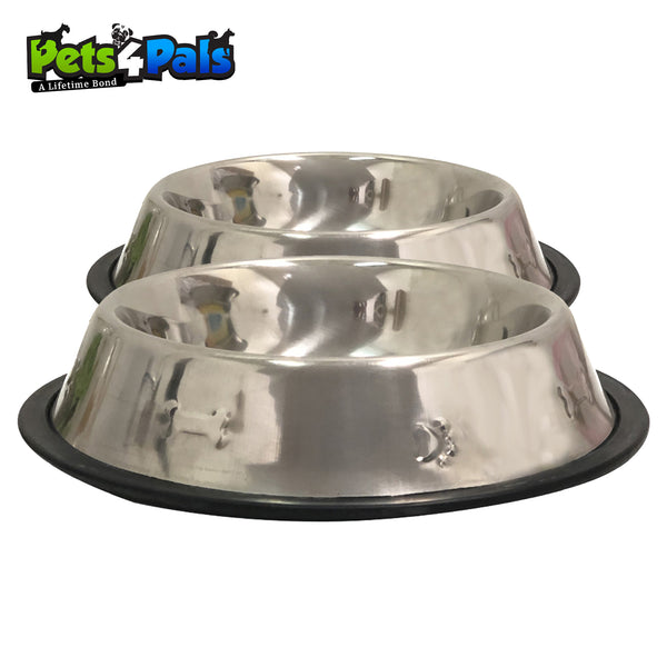 Pets4Pals 2 Dog Bowls Stainless Steel Dog Bowl Dog Food Bowls Medium Sized