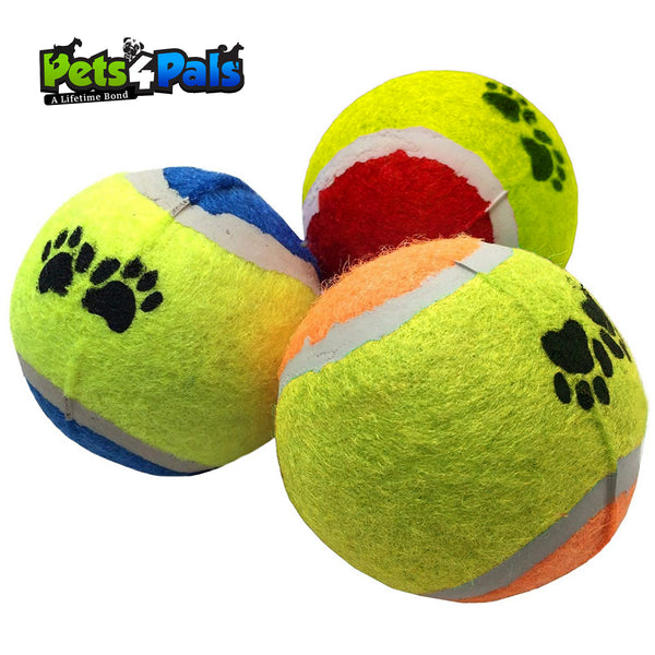 Pets4Pals Dog Toy Set 3 of Tennis Ball Large Strong For Aggressive Chewers Puppy