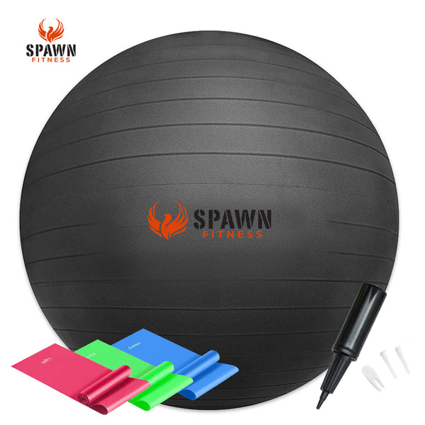 Spawn Fitness Exercise Ball Yoga Workout with Physical Therapy Resistance Bands