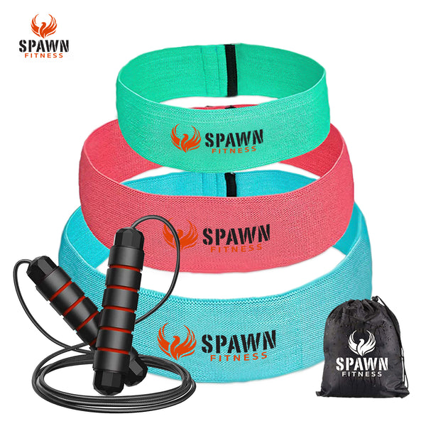 Spawn Fitness Booty Bands Resistance Bands For Workout Exercise with Jump Rope