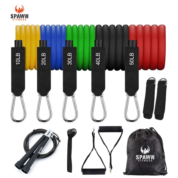 Spawn Fitness Resistance Bands Exercise with Handles for Workout Band Set of 11