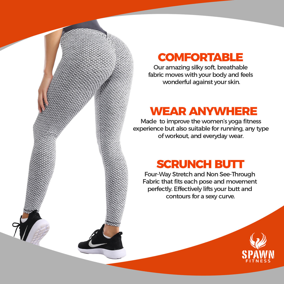 Spawn Fitness Yoga Pants TikTok Leggings for Women Butt Lifting Gray XS