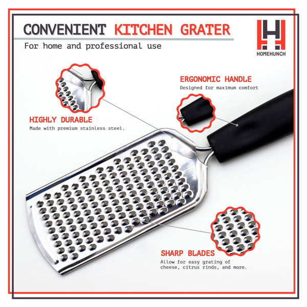 Box Grater,Professional Cheese Grater,Stainless Steel Handheld Kitchen  Shredder for Parmesan Cheese,Ginger,Vegetable,Potato 
